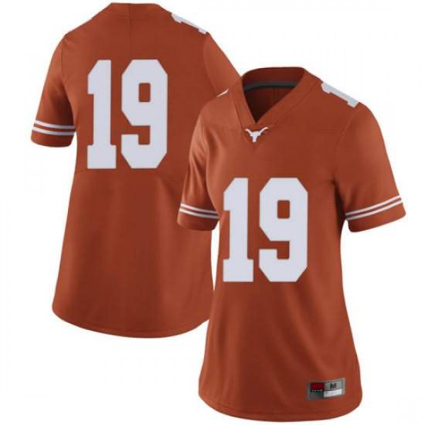 Women Texas Longhorns #19 Kartik Akkihal Limited Alumni Jersey Orange